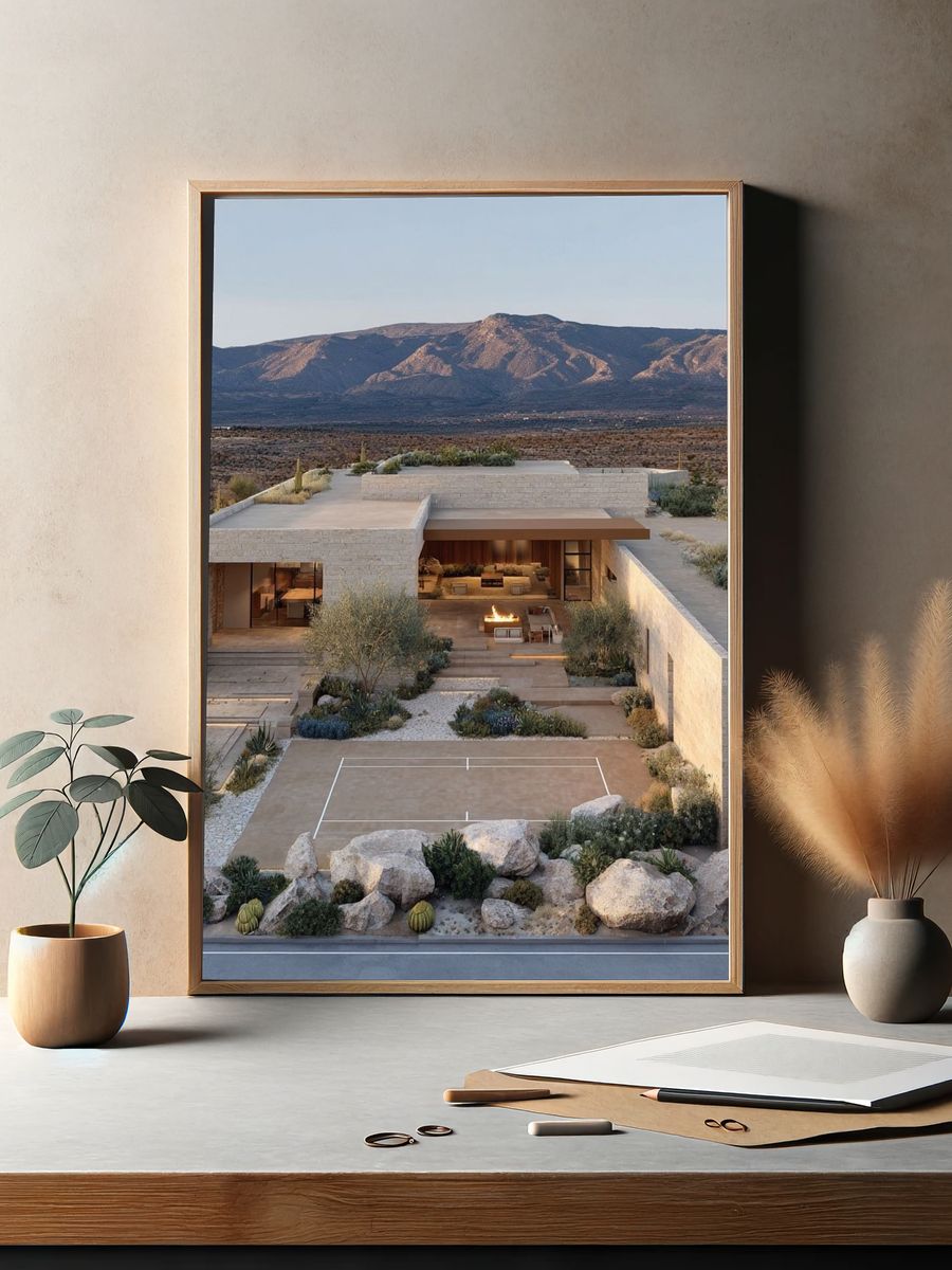 Modern Desert House — Architecture Print. — room view 2