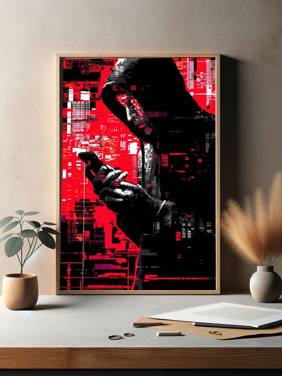 Digital Hacker — Illustration Print. — room view 2