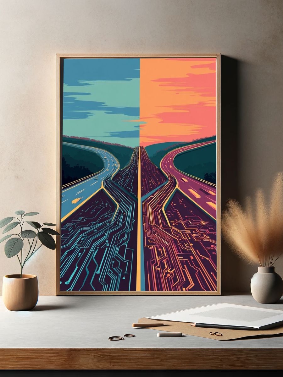 Digital Highway — Illustration Print. — room view 2