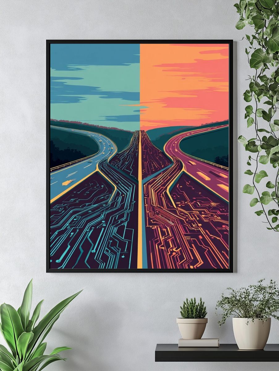 Digital Highway — Illustration Print. — room view 4