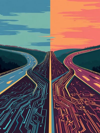 Digital Highway — Illustration Print. poster print