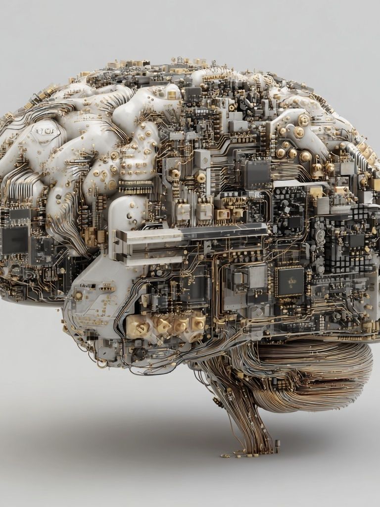 Circuit Brain Digital Art Print. poster — illustration art