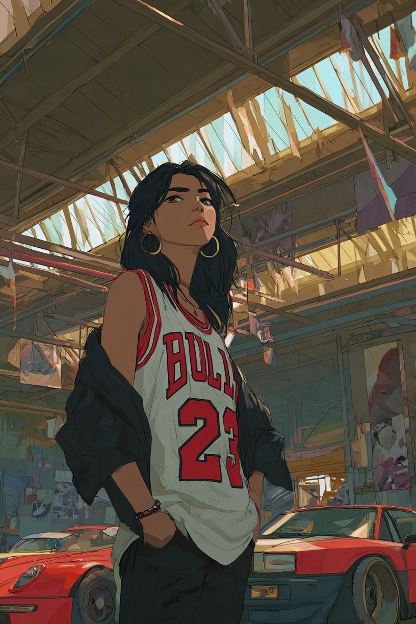 Urban Streetwear Girl — Digital Art Print. poster detail