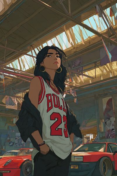 Urban Streetwear Girl — Digital Art Print. poster
