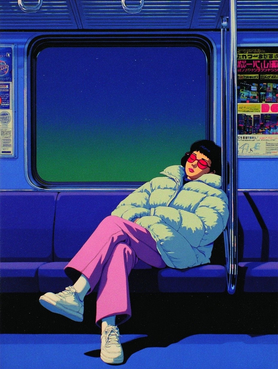 Chic Subway Dreamer — Digital Art Print. poster — illustration art