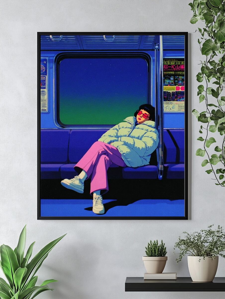 Chic Subway Dreamer — Digital Art Print. — room view 4