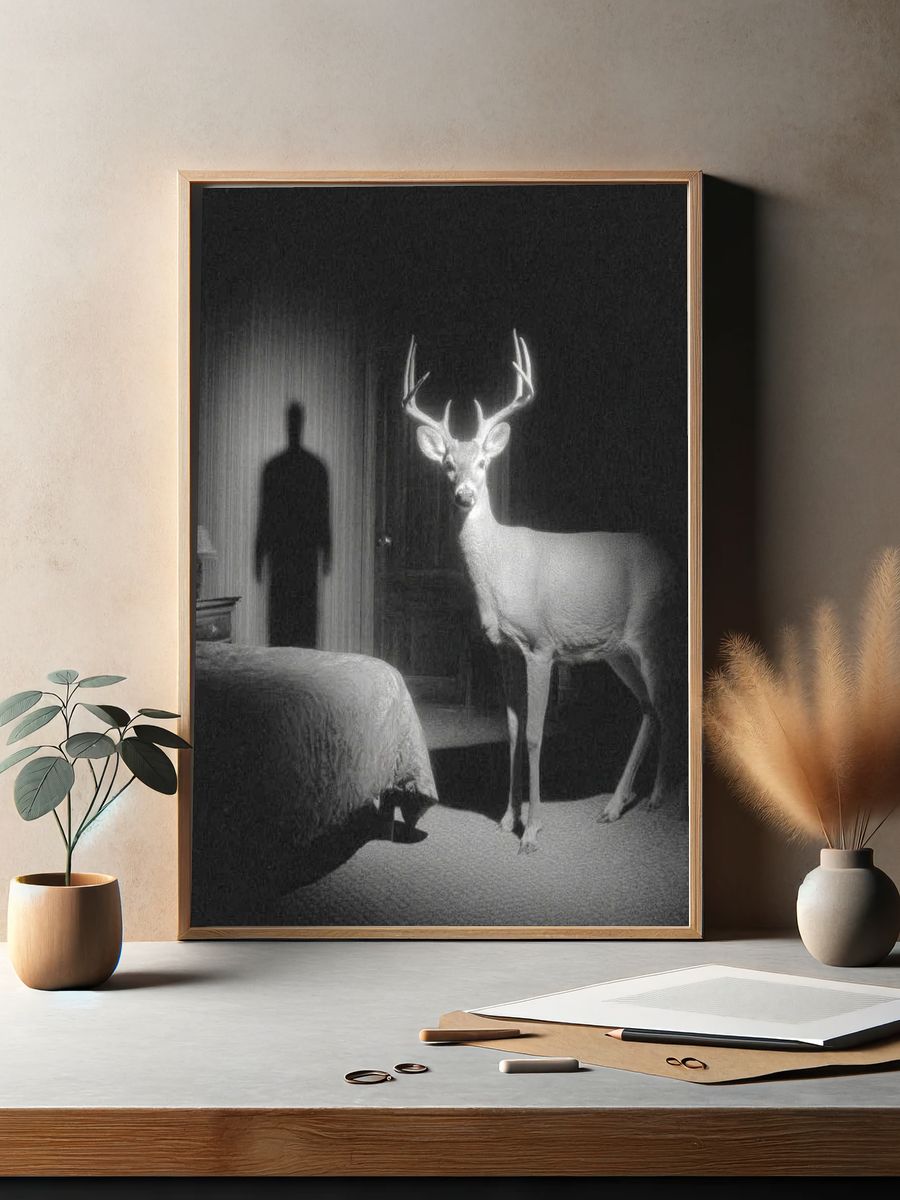 Deer in Shadow — Fine Art Print. — room view 2