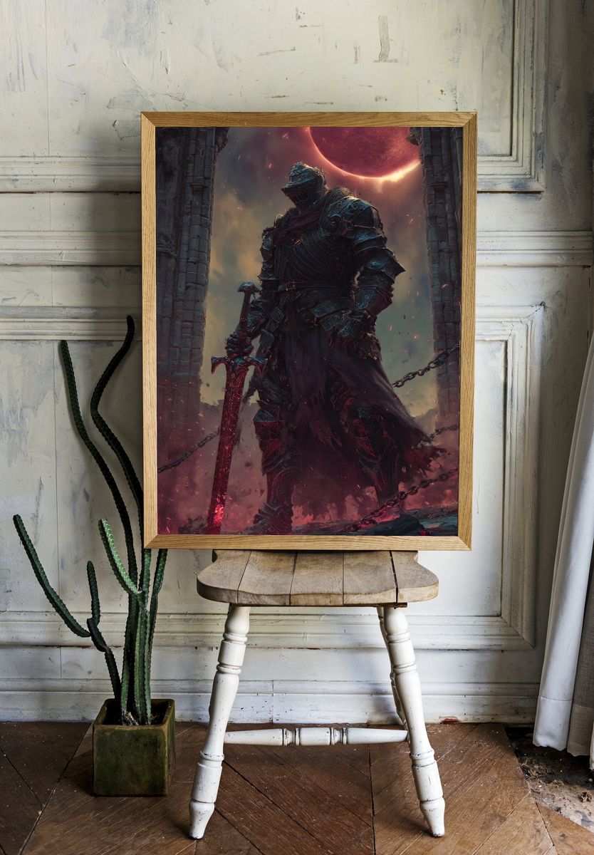 Dark Knight — Fantasy Art Print. — room view 1