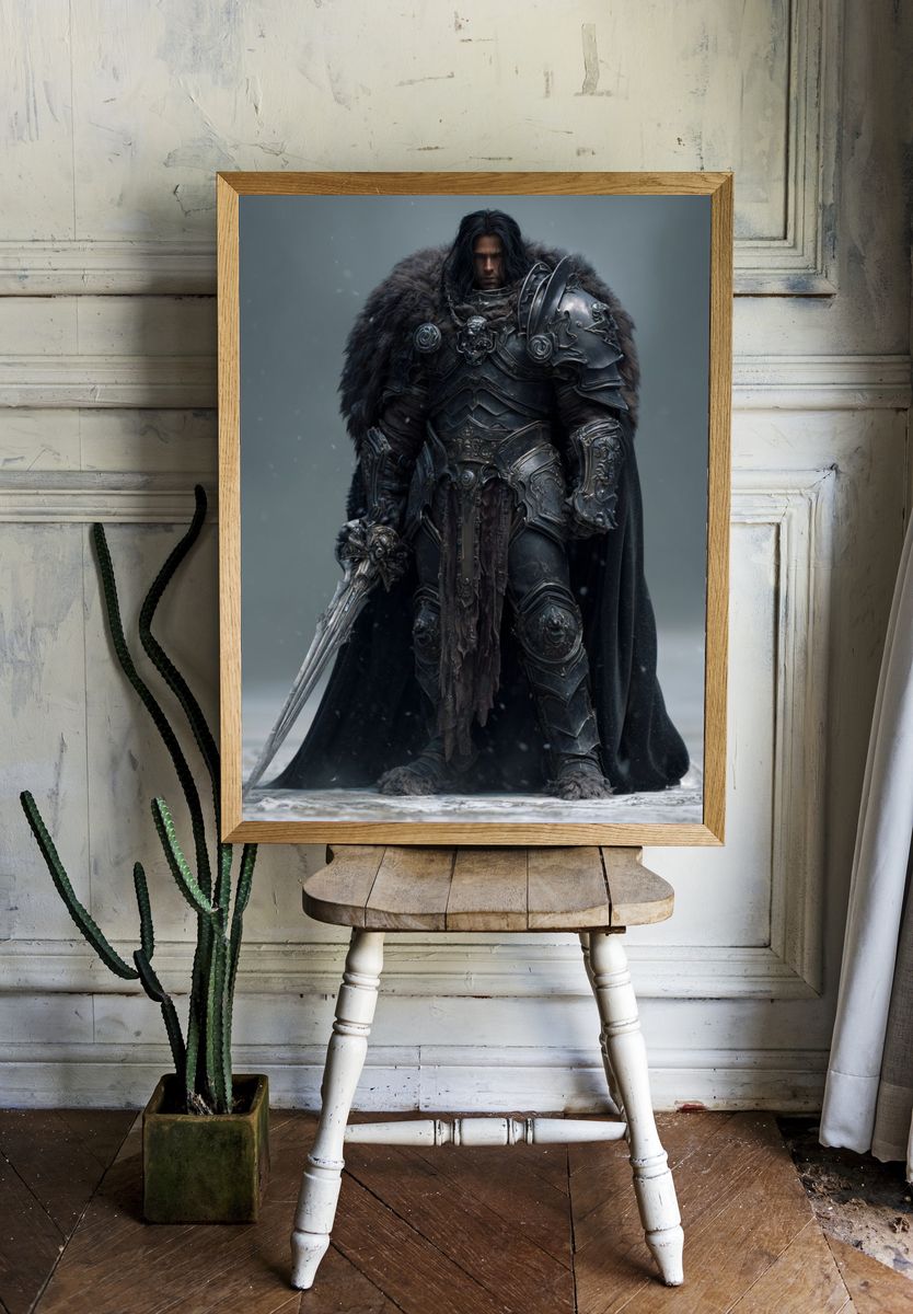 Dark Knight Warrior — Fantasy Print. — room view 1