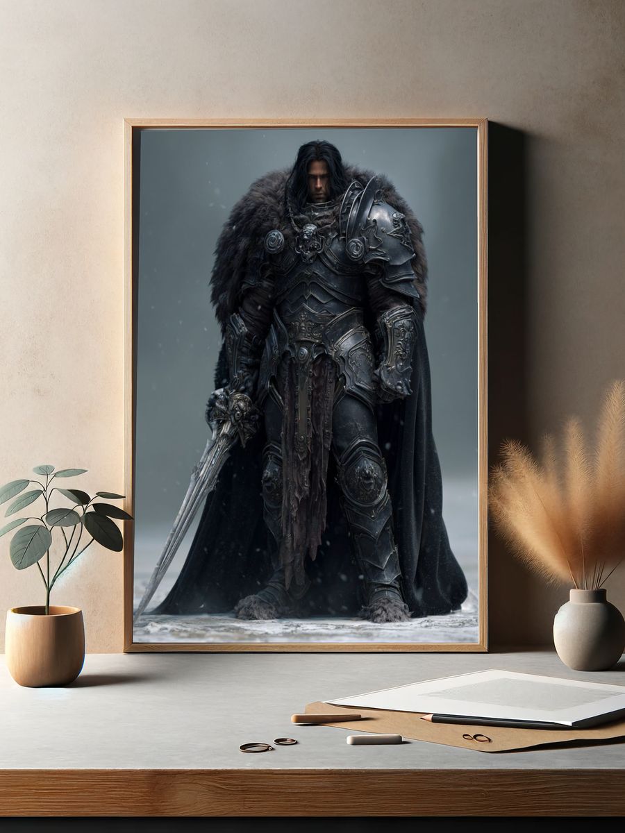 Dark Knight Warrior — Fantasy Print. — room view 2