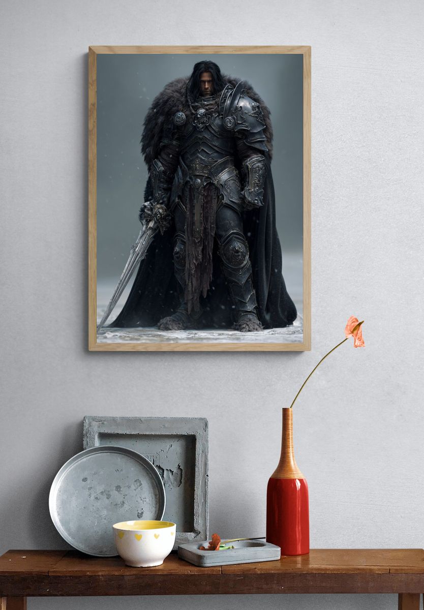 Dark Knight Warrior — Fantasy Print. — room view 3