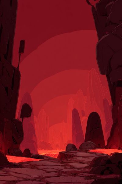 Fiery Landscape — Digital Art Print. poster print
