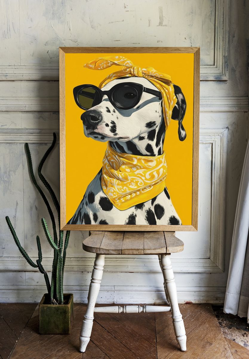 Stylish Dalmatian Dog Poster. — room view 1