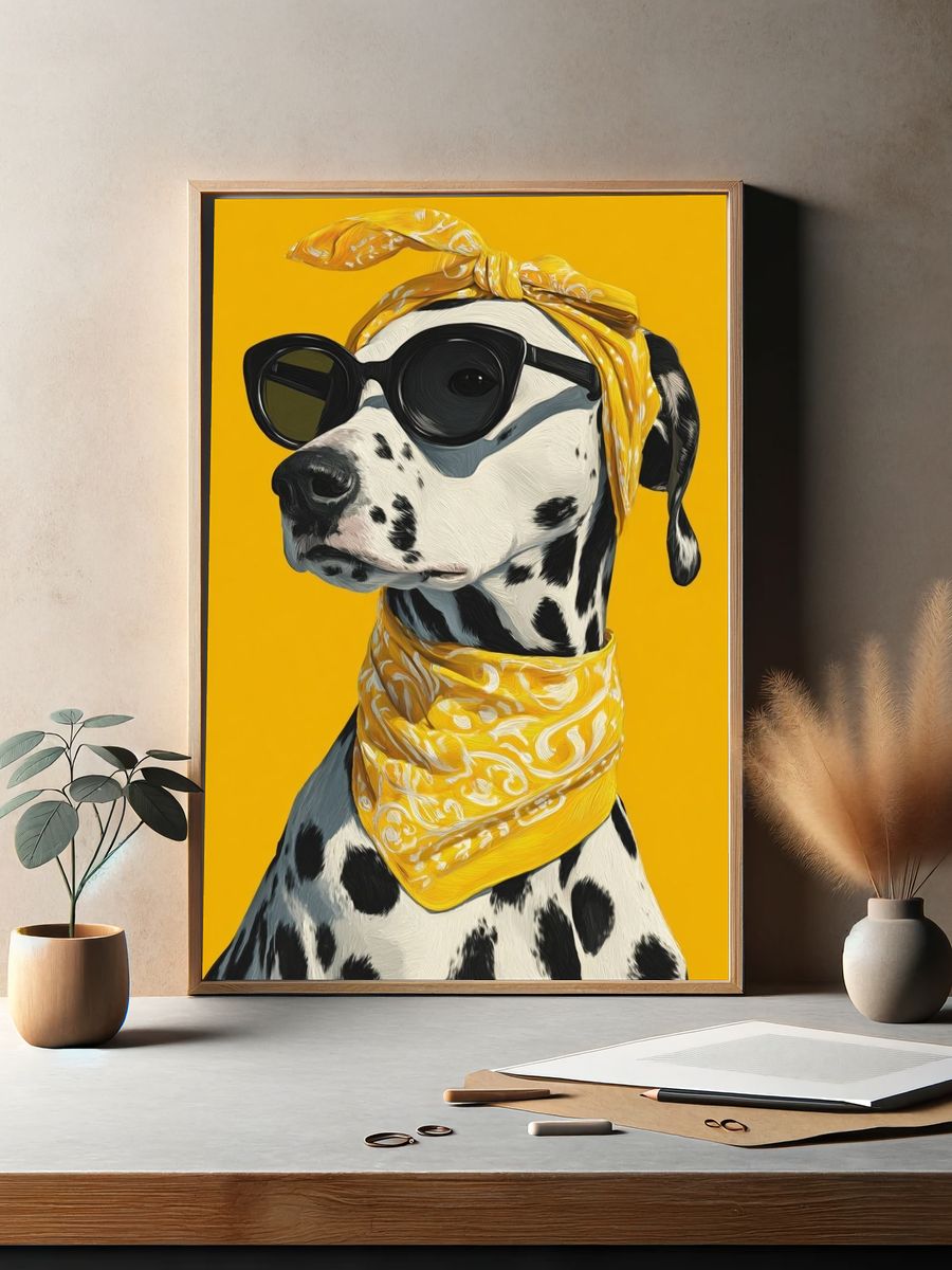 Stylish Dalmatian Dog Poster. — room view 2