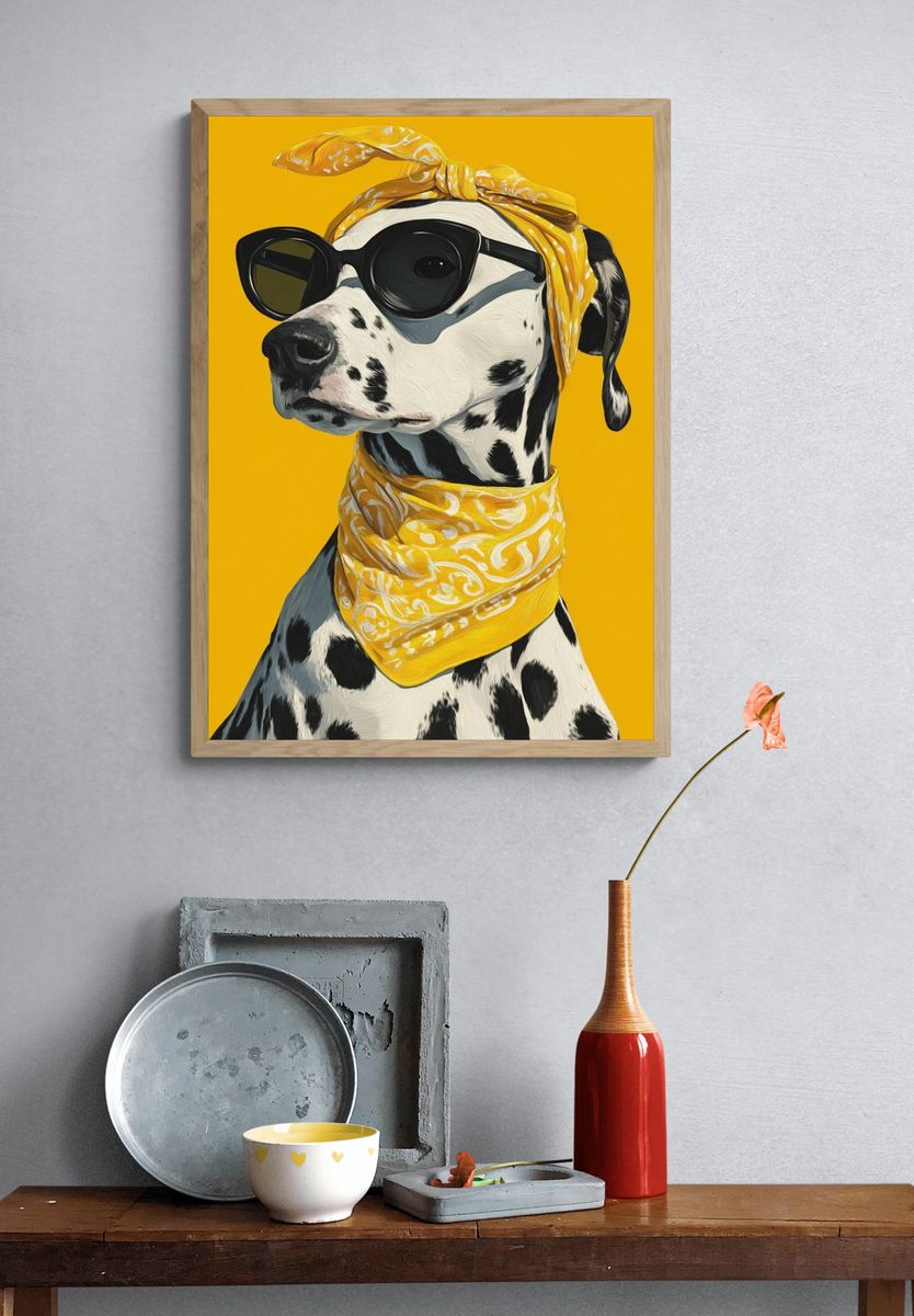Stylish Dalmatian Dog Poster. — room view 3