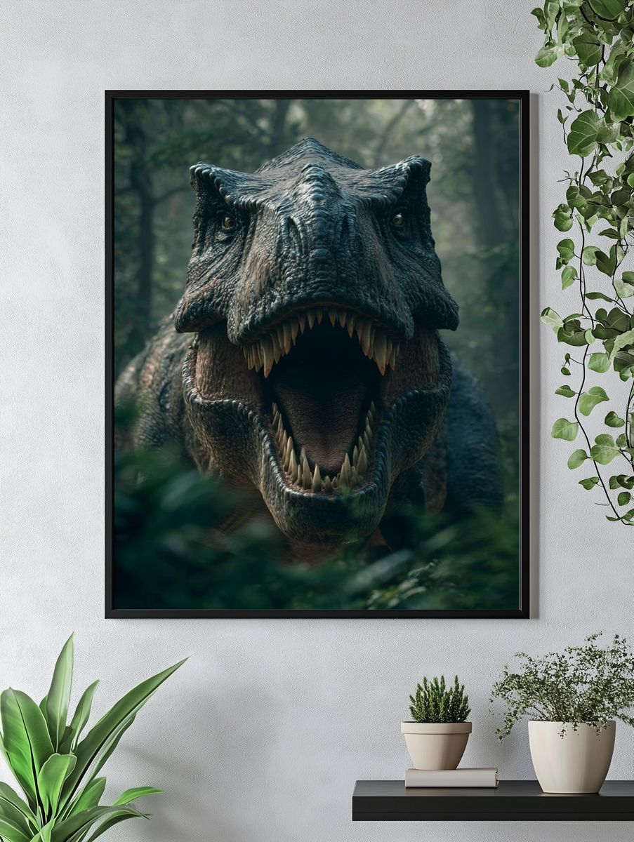Tyrannosaurus Rex — Dinosaur Art Print. — room view 4