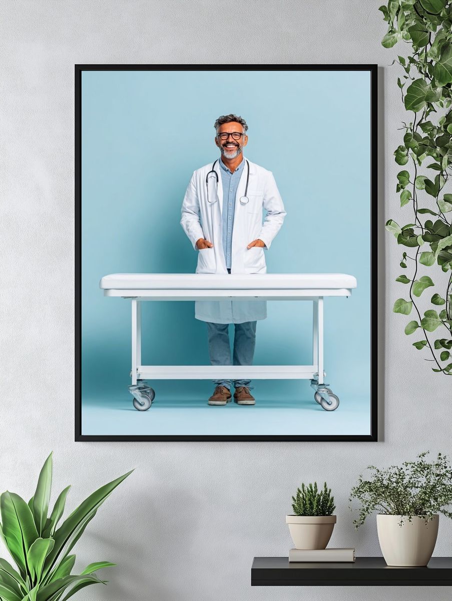 Smiling Doctor Portrait Photography Poster. — room view 4