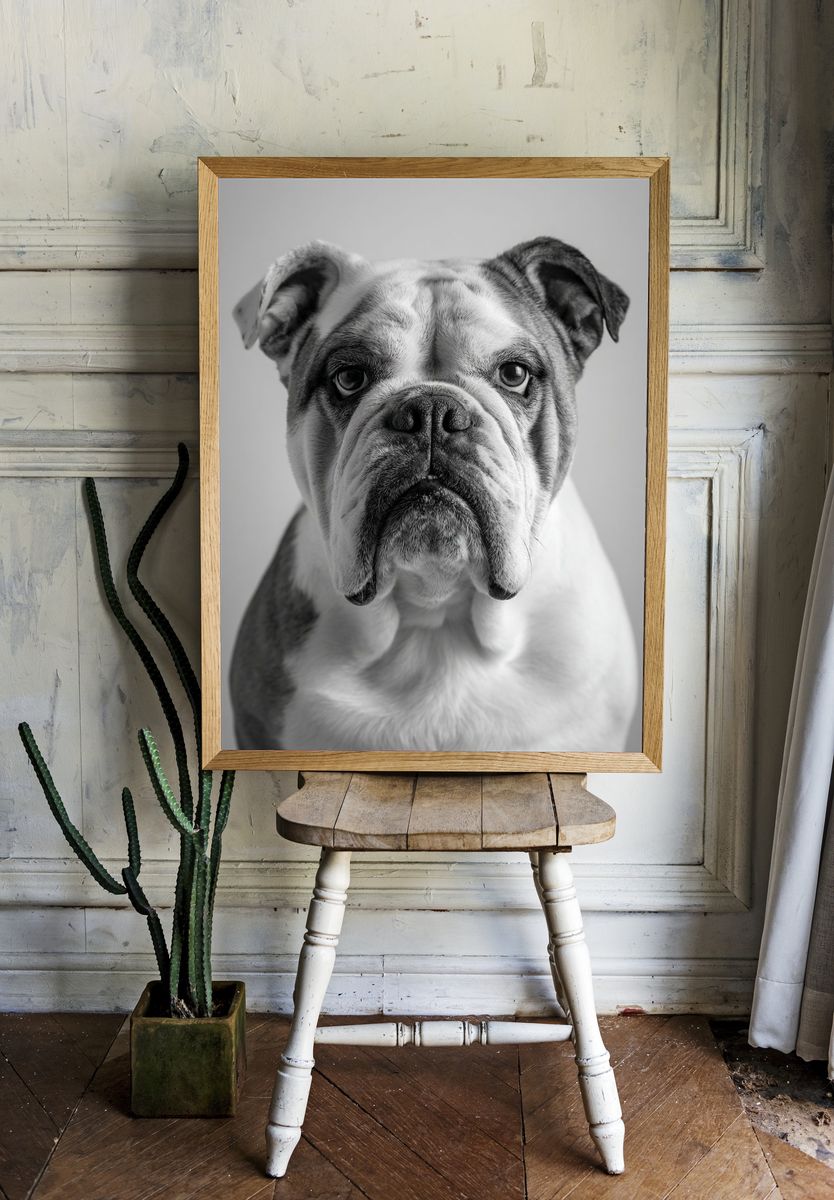 Bulldog Portrait Poster. — room view 1