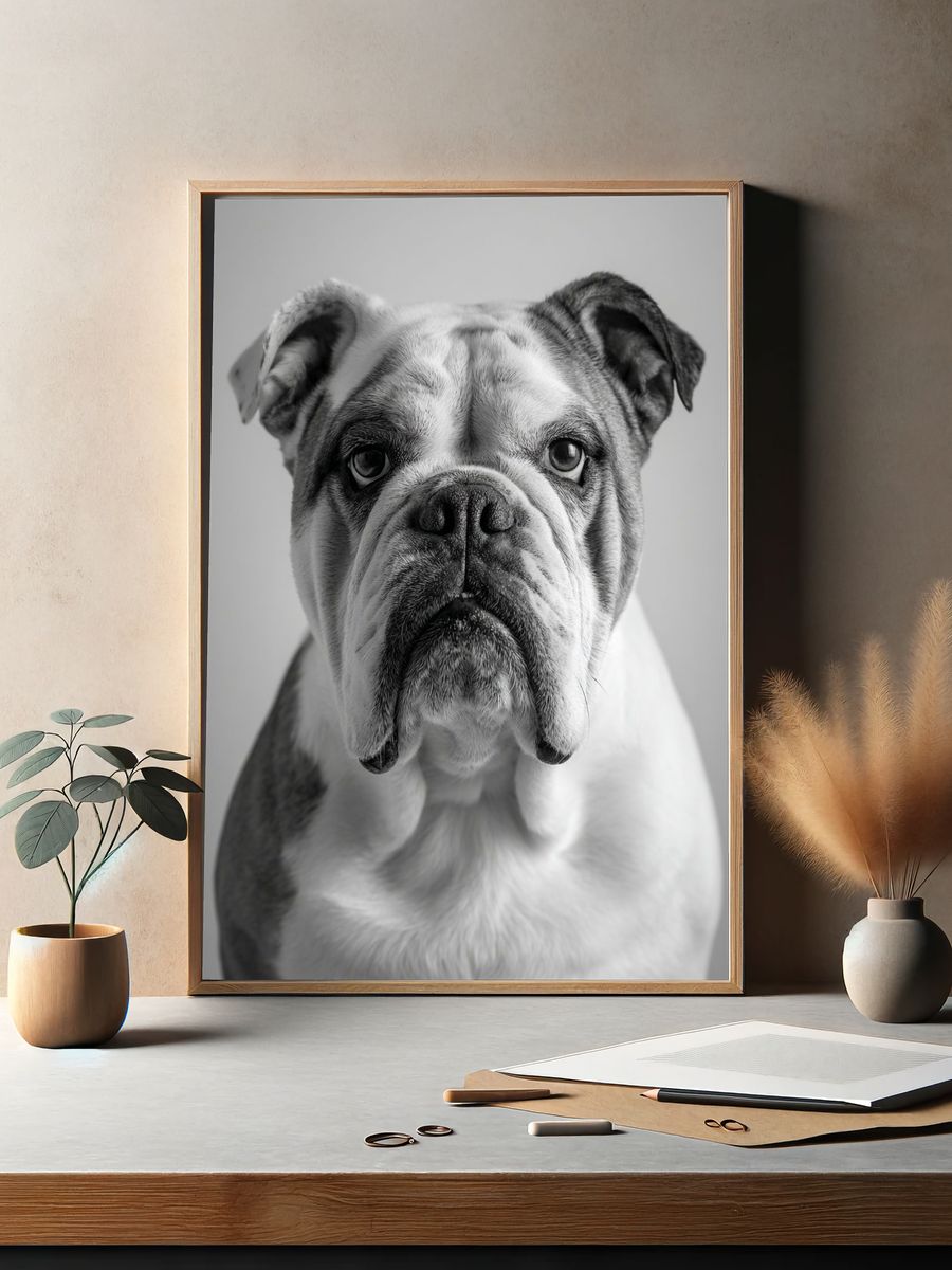 Bulldog Portrait Poster. — room view 2