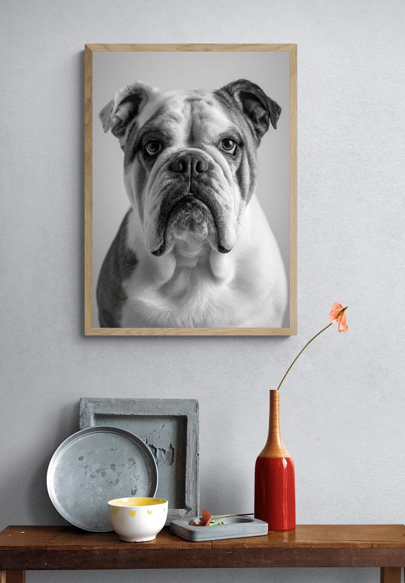 Bulldog Portrait Poster. — room view 3