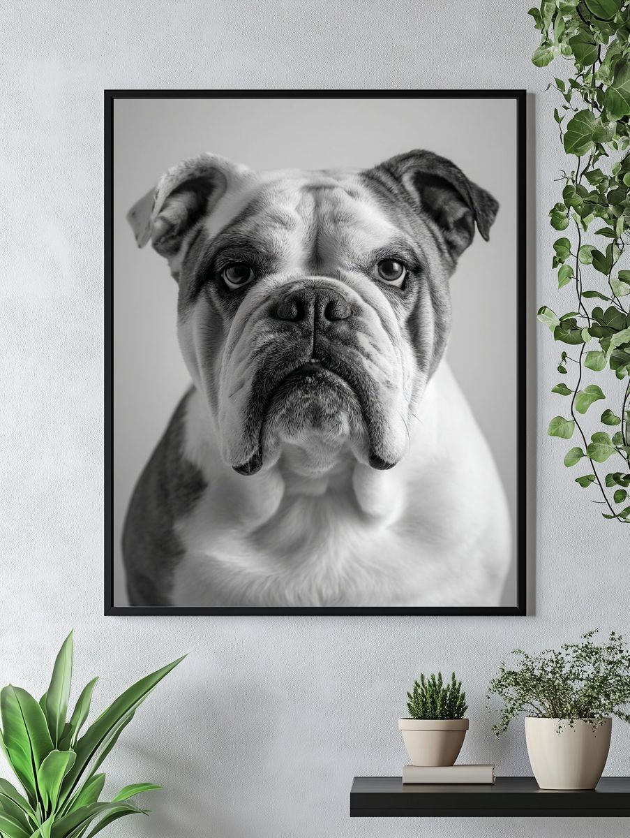 Bulldog Portrait Poster. — room view 4