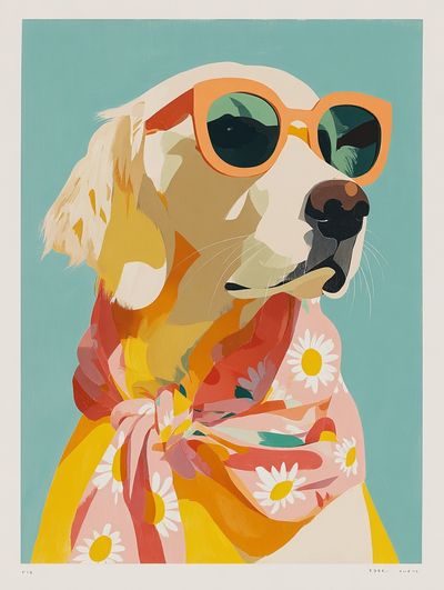 Stylish Dog Portrait Poster. poster print
