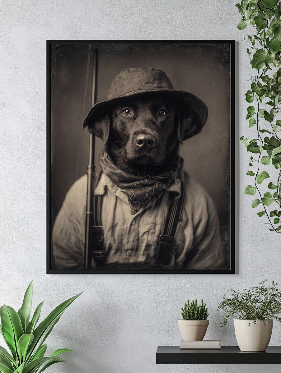 Labrador Retriever in Vintage Attire Poster. — room view 4