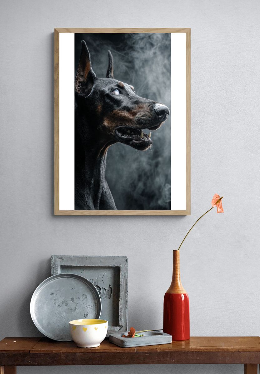 Doberman Portrait — Photography Print. — room view 3