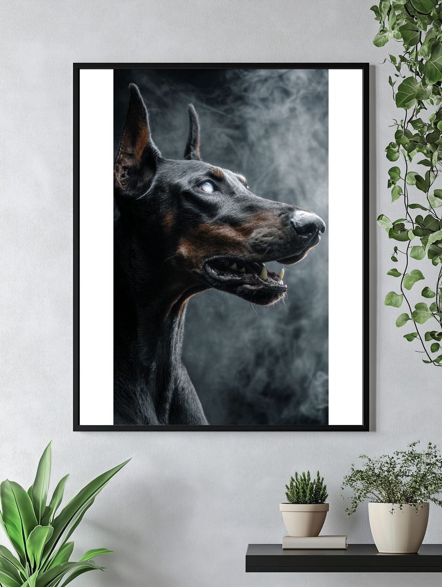 Doberman Portrait — Photography Print. — room view 4