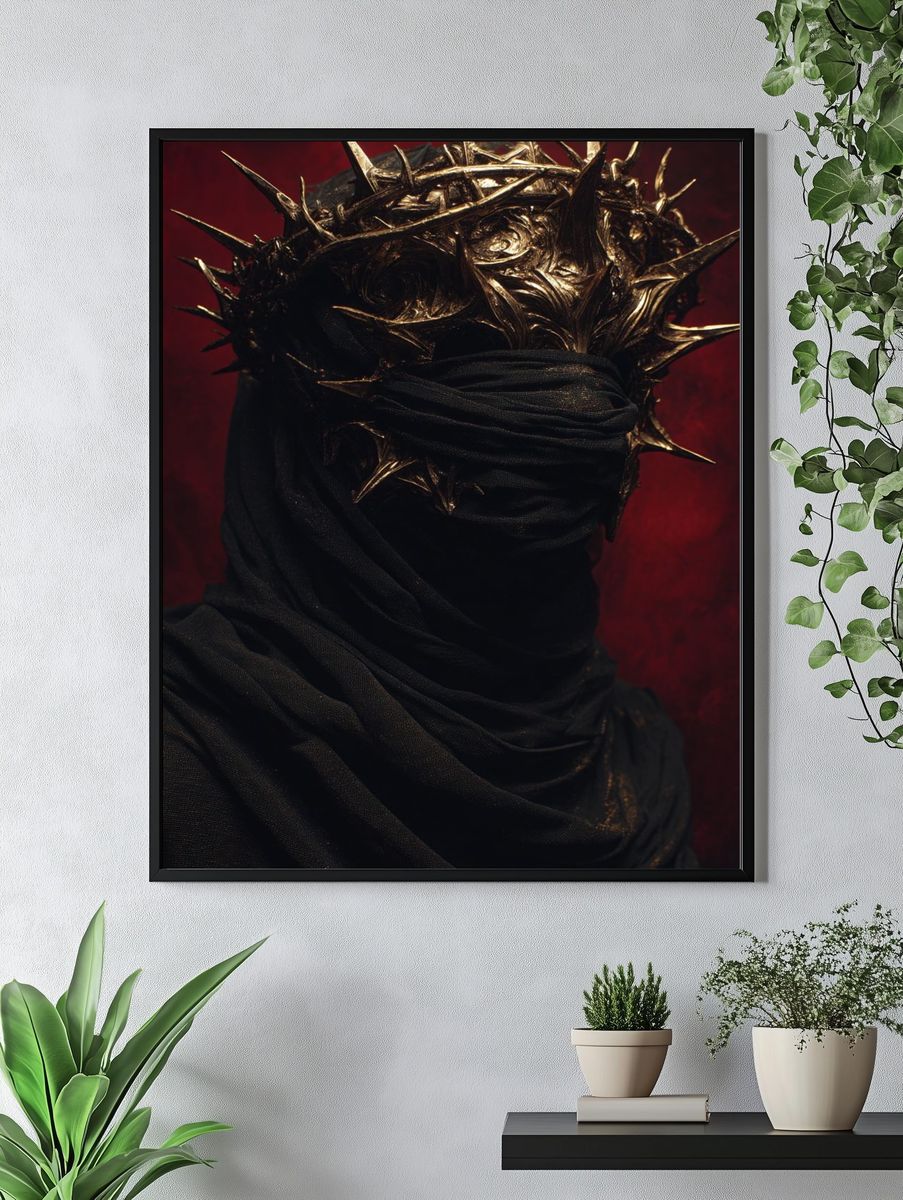 Crowned Figure — Dark Art Print. — room view 4
