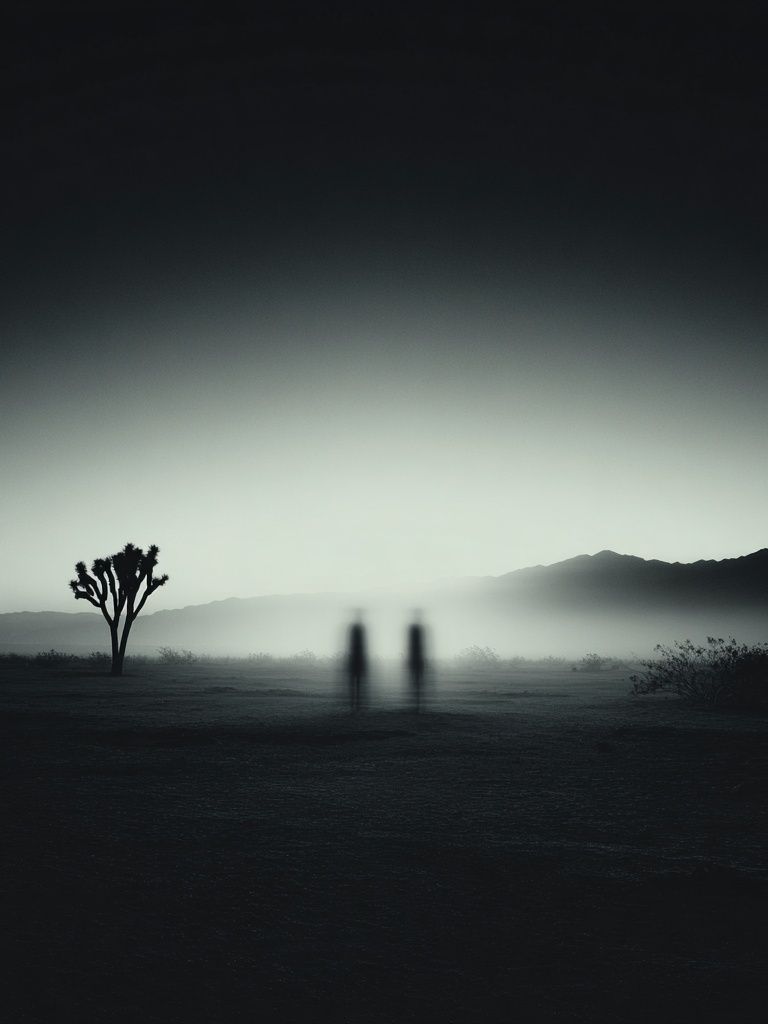 Misty Desert Silhouette — Photography Print. poster detail