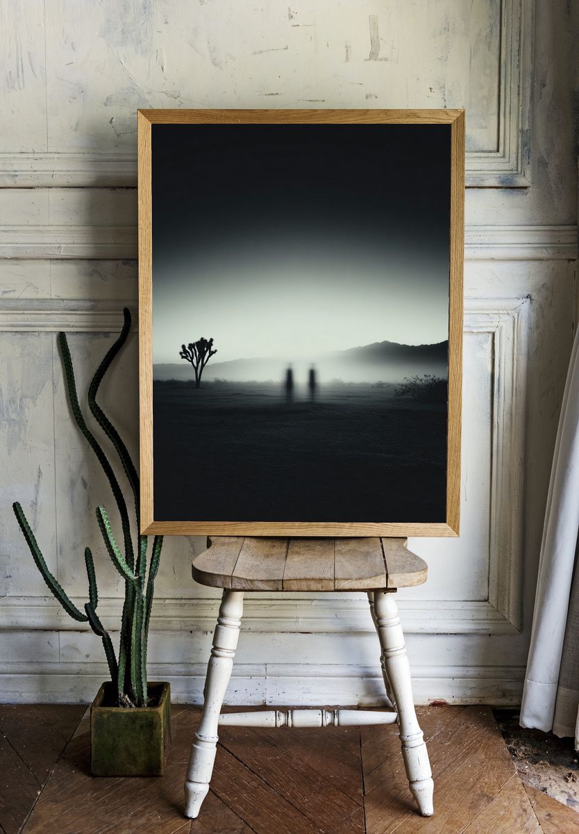 Misty Desert Silhouette — Photography Print. — room view 1