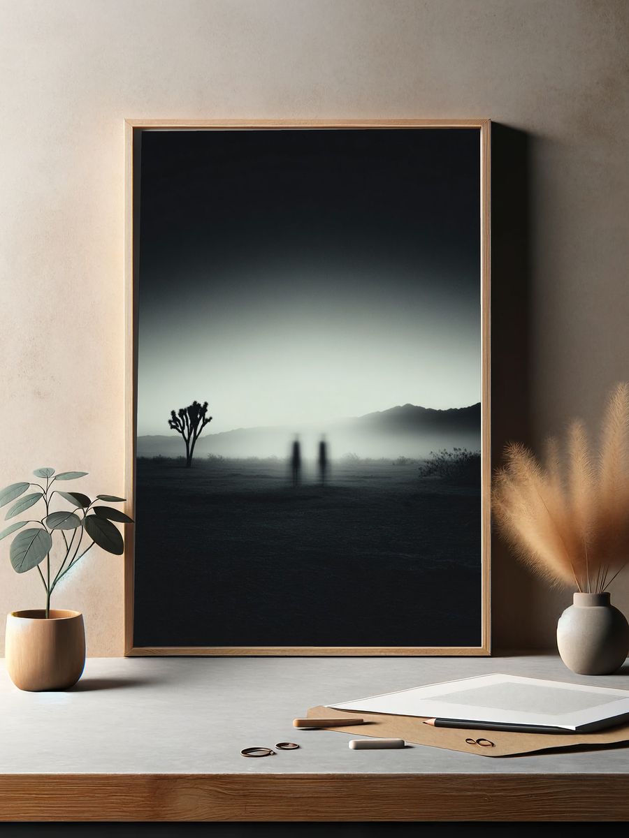 Misty Desert Silhouette — Photography Print. — room view 2