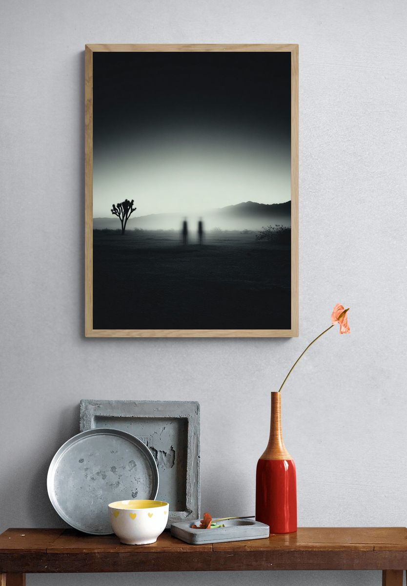 Misty Desert Silhouette — Photography Print. — room view 3