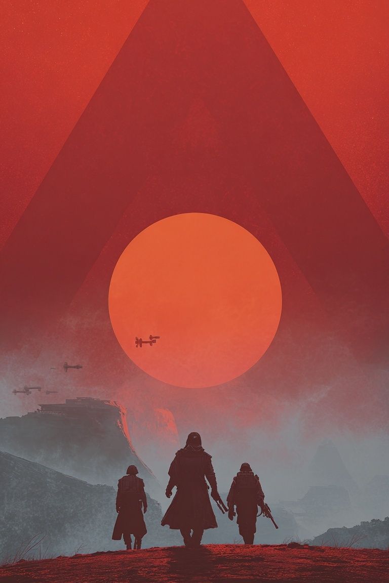 Futuristic Warriors — Digital Art Print. poster — illustration art