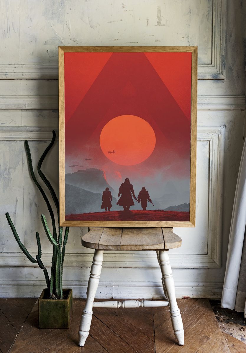 Futuristic Warriors — Digital Art Print. — room view 1