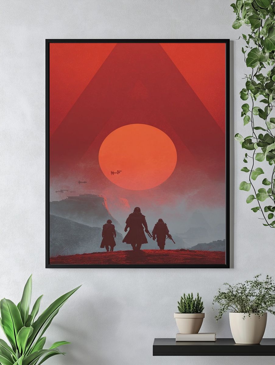 Futuristic Warriors — Digital Art Print. — room view 4
