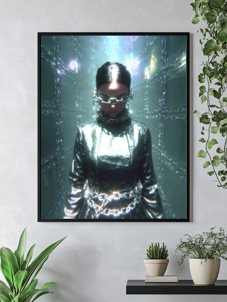 Futuristic Chains — Digital Art Print. — room view 4