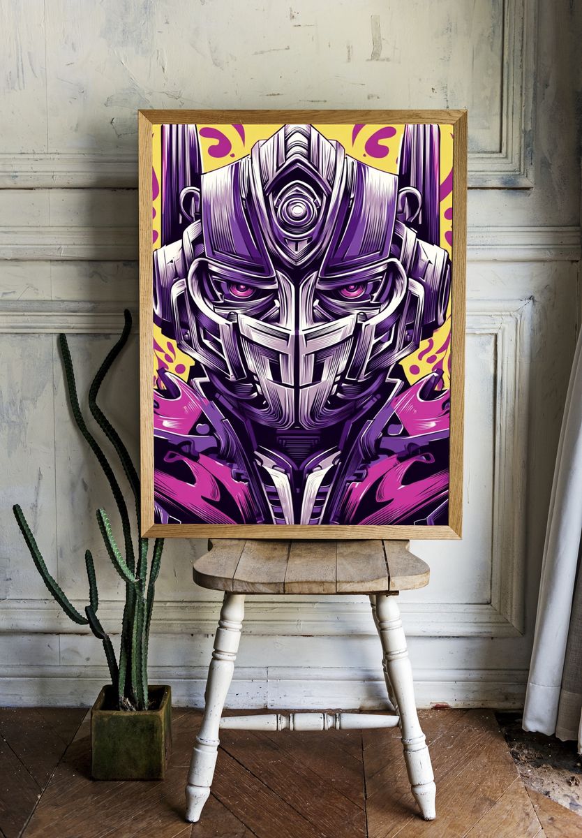 Futuristic Robot — Digital Art Print. — room view 1