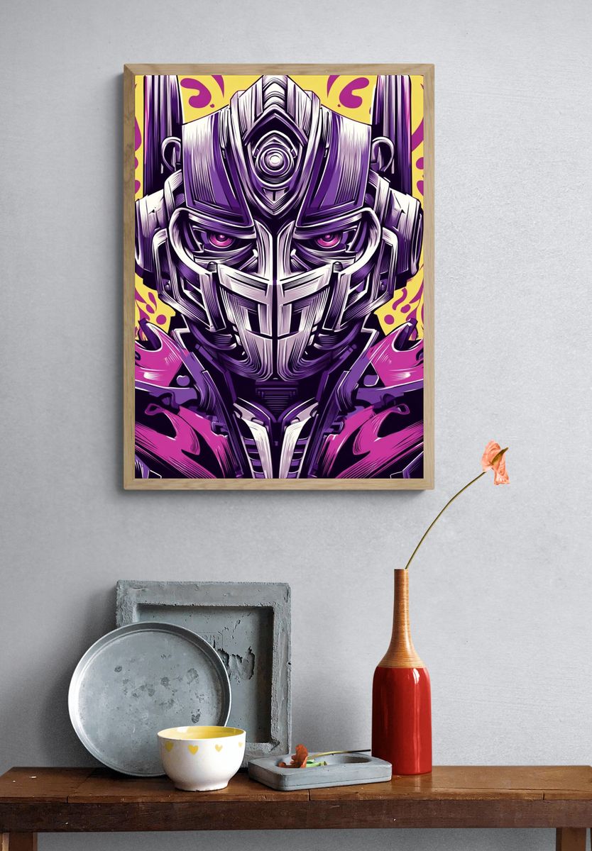 Futuristic Robot — Digital Art Print. — room view 3