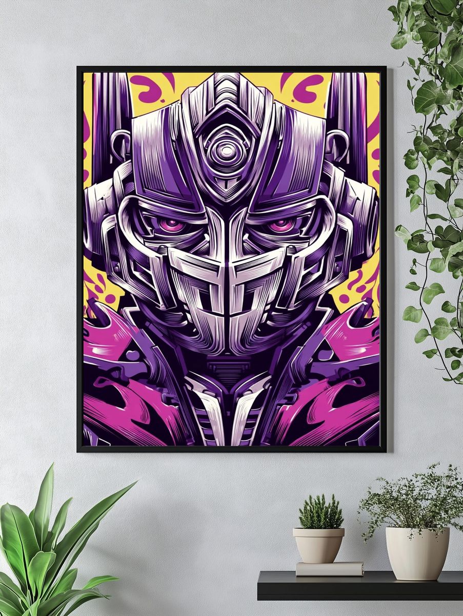 Futuristic Robot — Digital Art Print. — room view 4