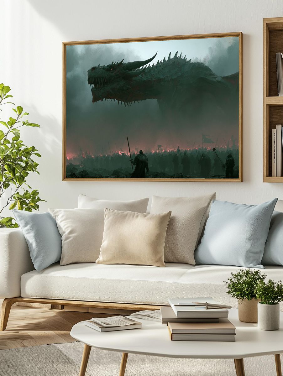 Dragon Siege Fantasy Poster. — room view 2