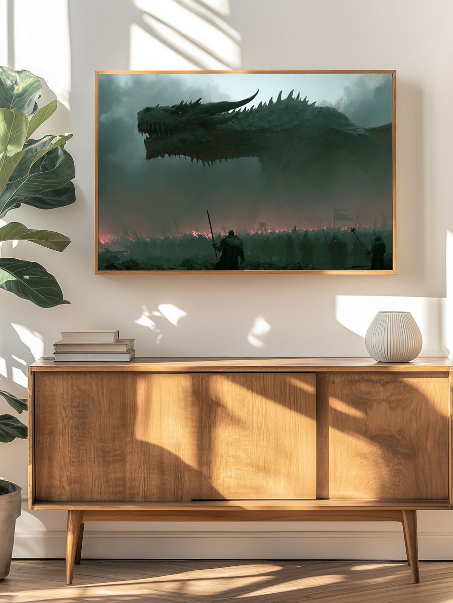 Dragon Siege Fantasy Poster. — room view 3