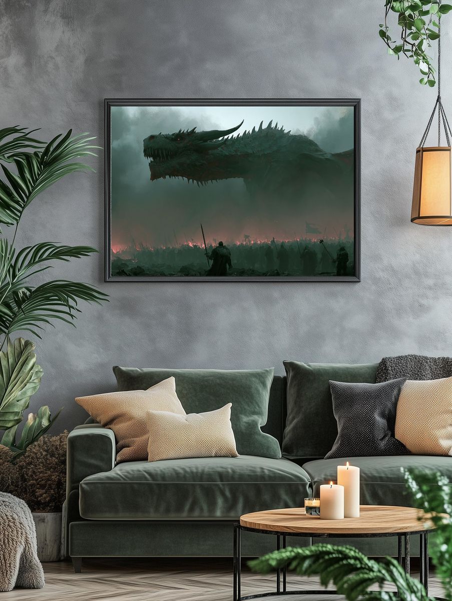 Dragon Siege Fantasy Poster. — room view 4