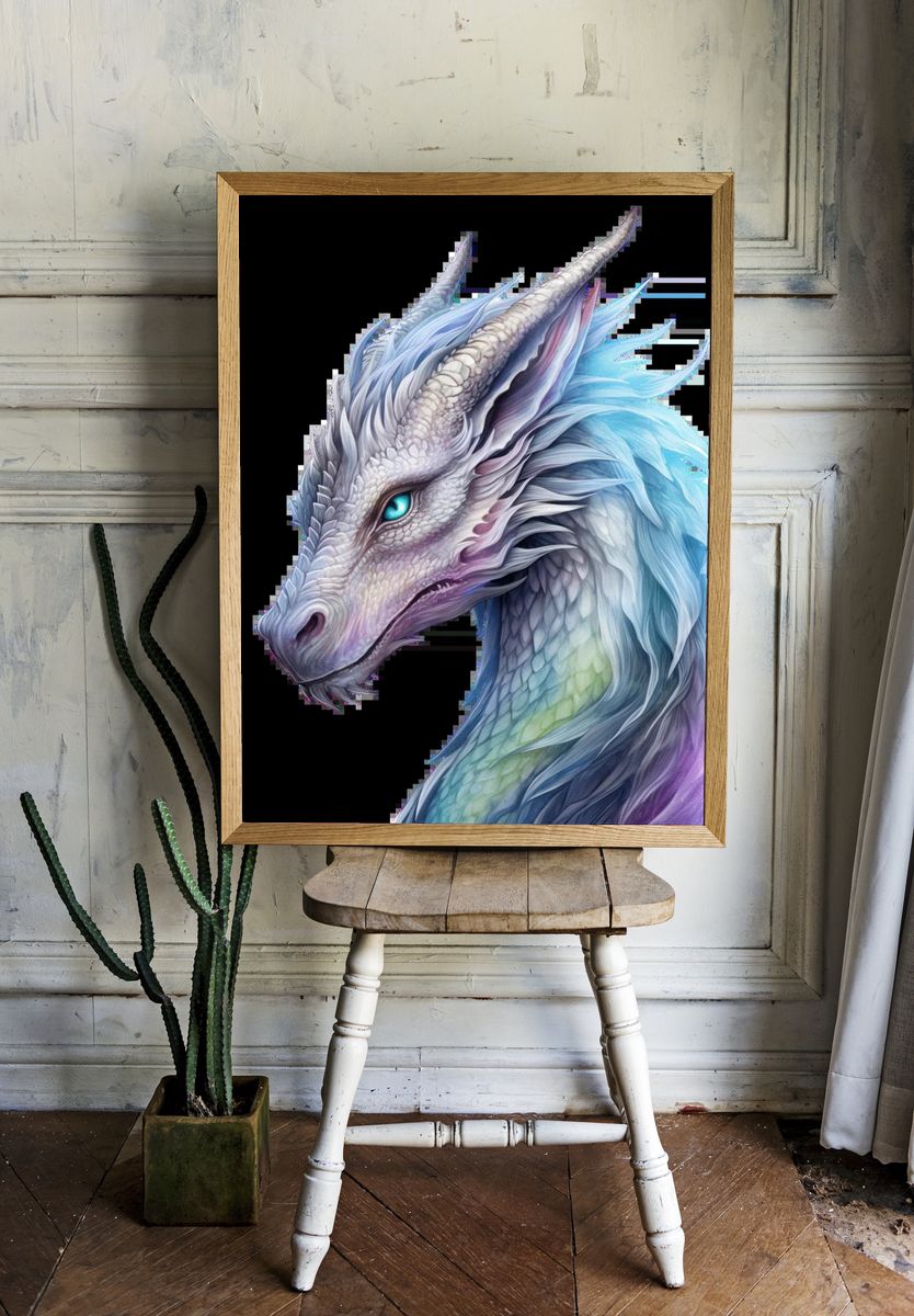Majestic Dragon — Digital Art Print. — room view 1