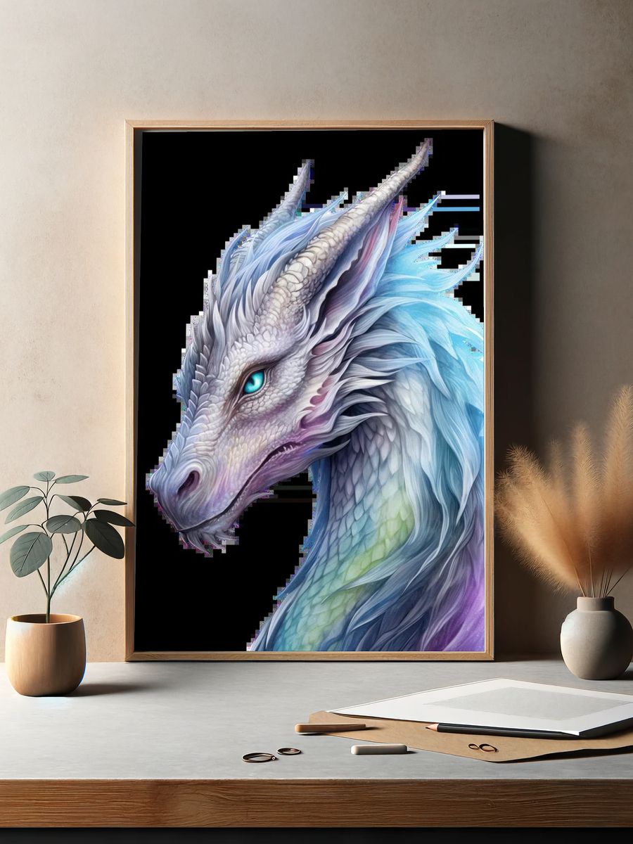 Majestic Dragon — Digital Art Print. — room view 2