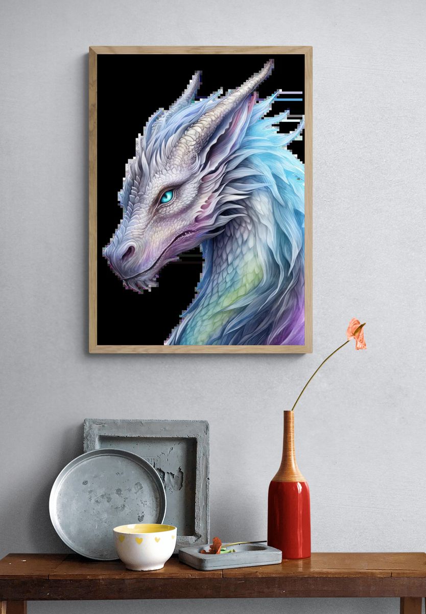 Majestic Dragon — Digital Art Print. — room view 3