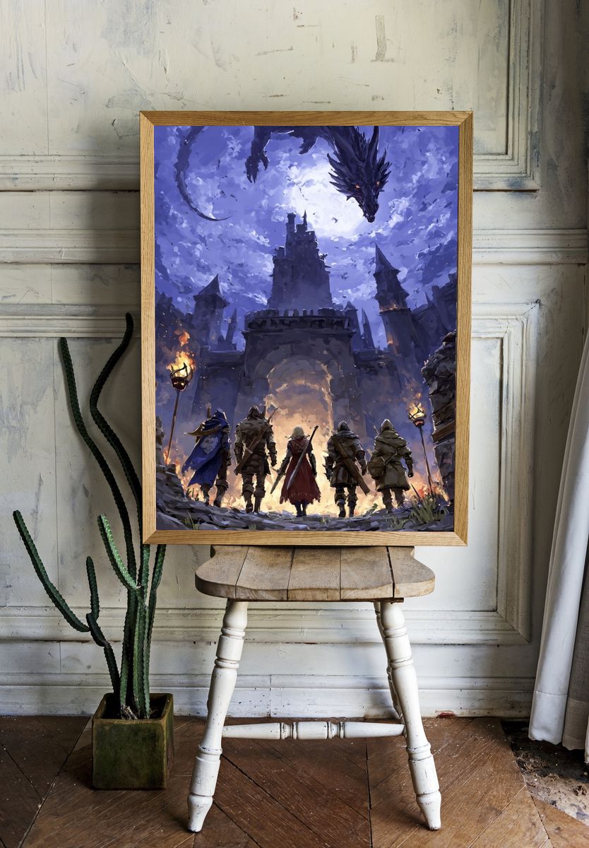 Dragon Encounter — Fantasy Art Print room preview