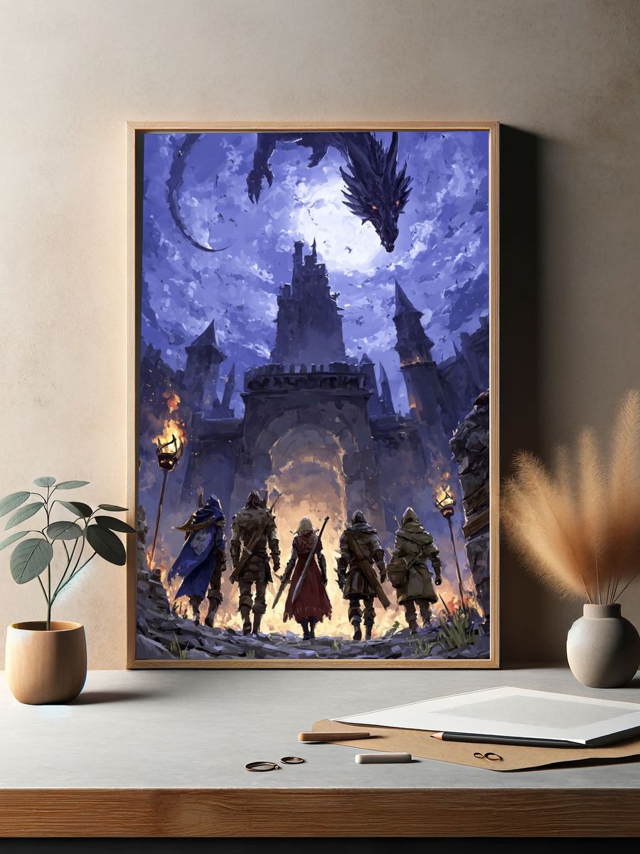 Dragon Encounter — Fantasy Art Print. — room view 2