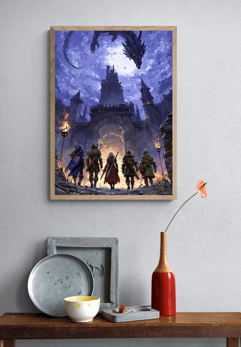 Dragon Encounter — Fantasy Art Print. — room view 3